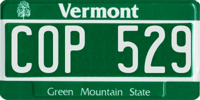 VT license plate COP529