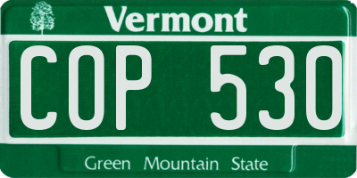 VT license plate COP530