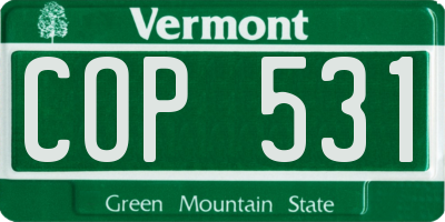 VT license plate COP531