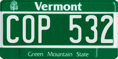 VT license plate COP532
