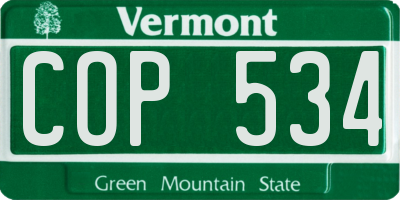 VT license plate COP534
