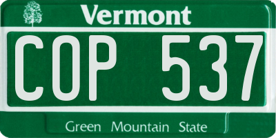VT license plate COP537