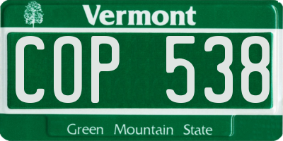 VT license plate COP538