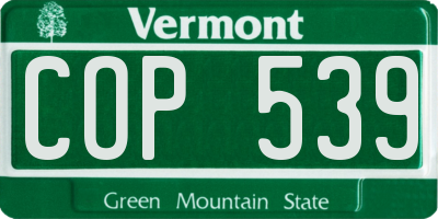 VT license plate COP539
