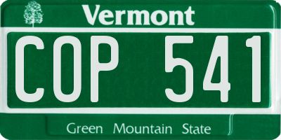 VT license plate COP541
