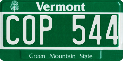 VT license plate COP544