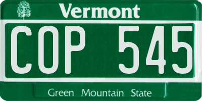 VT license plate COP545