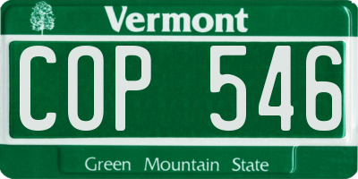 VT license plate COP546