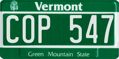 VT license plate COP547