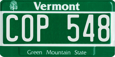 VT license plate COP548