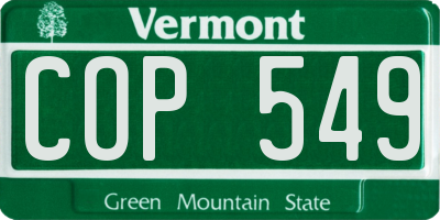 VT license plate COP549