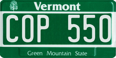 VT license plate COP550
