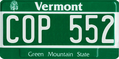 VT license plate COP552