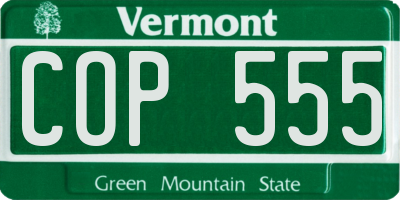 VT license plate COP555