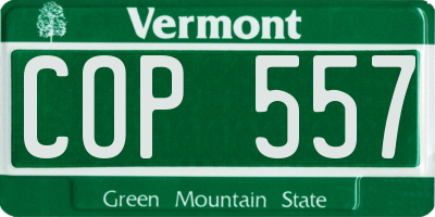 VT license plate COP557