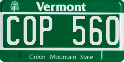 VT license plate COP560