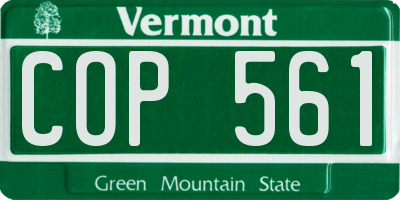 VT license plate COP561