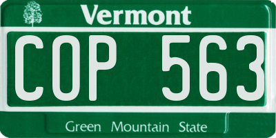 VT license plate COP563