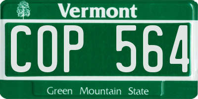 VT license plate COP564