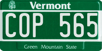 VT license plate COP565