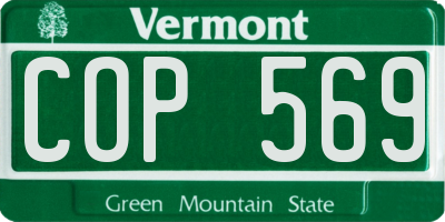 VT license plate COP569