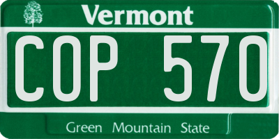 VT license plate COP570