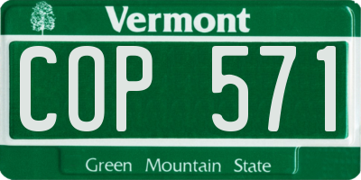 VT license plate COP571