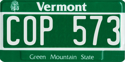 VT license plate COP573