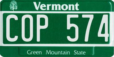 VT license plate COP574