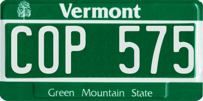 VT license plate COP575