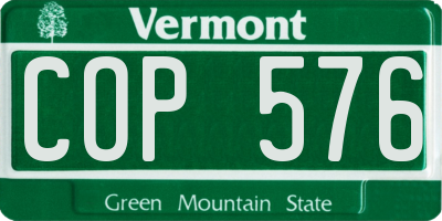 VT license plate COP576