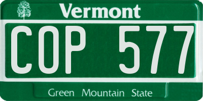VT license plate COP577