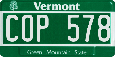 VT license plate COP578