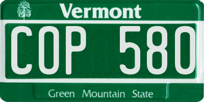 VT license plate COP580
