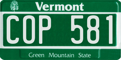 VT license plate COP581