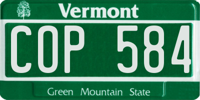 VT license plate COP584
