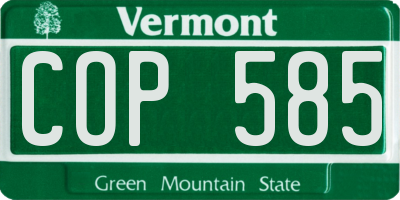 VT license plate COP585