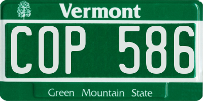 VT license plate COP586