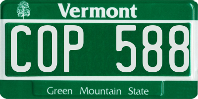 VT license plate COP588