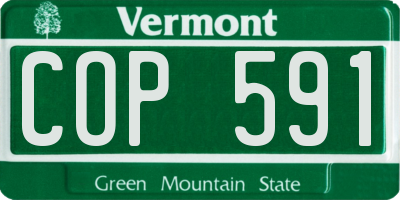 VT license plate COP591