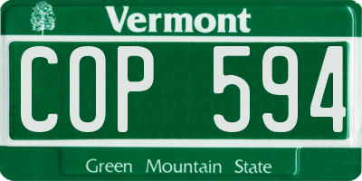 VT license plate COP594