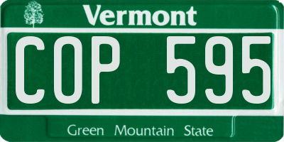 VT license plate COP595