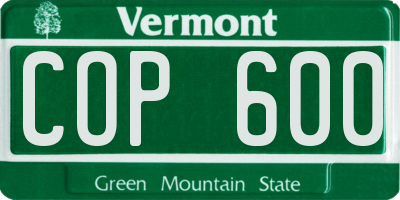 VT license plate COP600