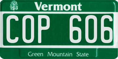 VT license plate COP606