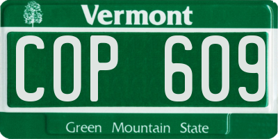 VT license plate COP609