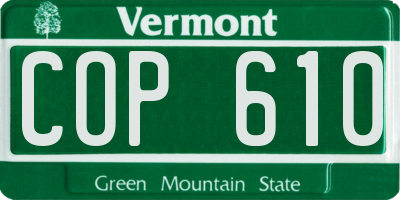 VT license plate COP610