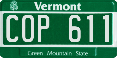 VT license plate COP611