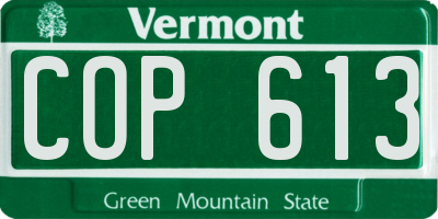 VT license plate COP613
