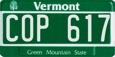 VT license plate COP617