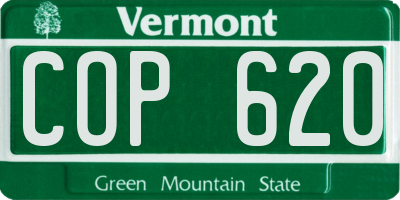 VT license plate COP620